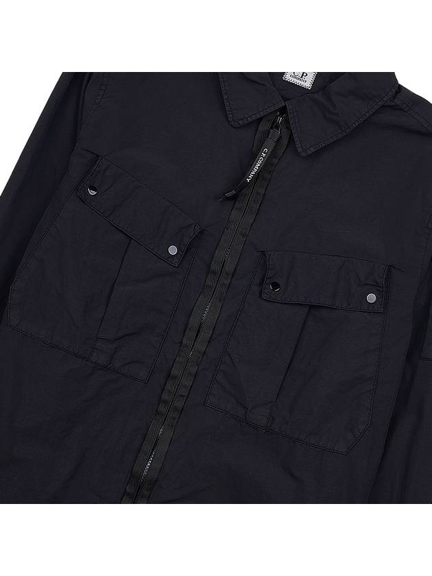 Lens Wappen Double Pocket Over Long Sleeve Shirt Black - CP COMPANY - BALAAN 8