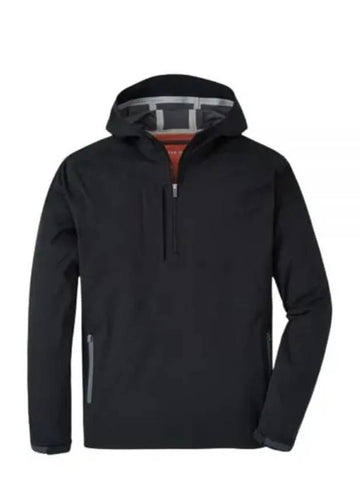 KINETIC PERFORMANCE HALF ZIP HOODIE MF23EZ301 BLK up hood - PETER MILLAR - BALAAN 1