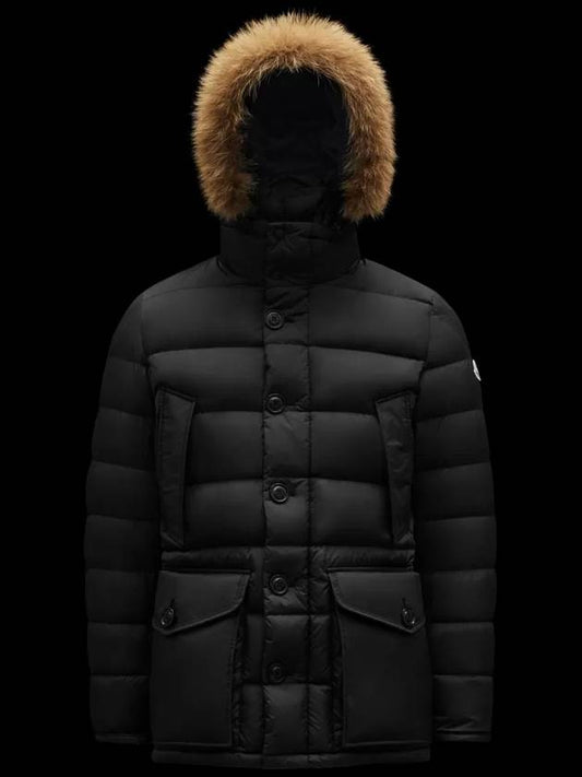 Men's Cluny Hooded Fur Short Padding Black - MONCLER - BALAAN 2
