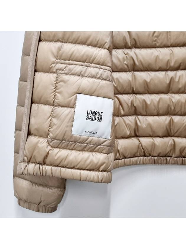 Women s LANS Logo Patch Short Down Padded Jacket Beige 1A10100 53048 205 - MONCLER - BALAAN 8