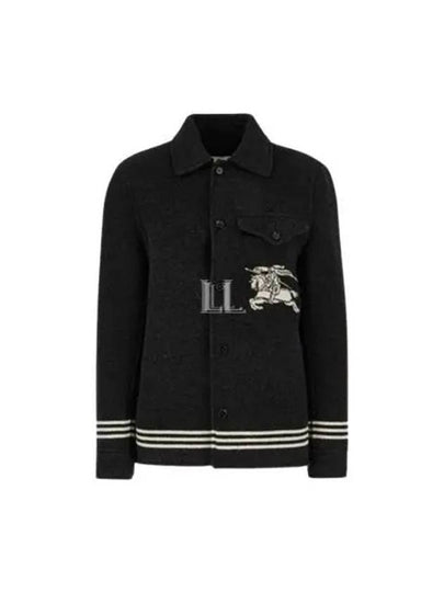 Wool Overshirt Jacket Black - BURBERRY - BALAAN 2