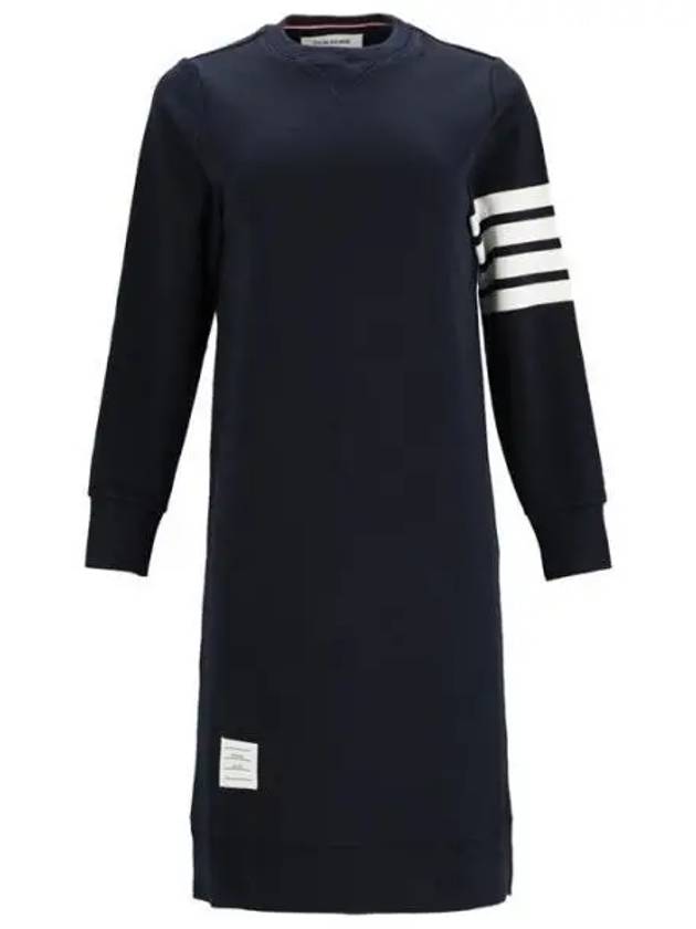 Classic Loopback 4-Bar Sweater Midi Dress Light Navy - THOM BROWNE - BALAAN 2