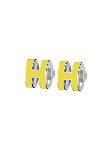 Mini Pop H Earrings Silver - HERMES - BALAAN 1