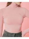 Wool High Neck Long Sleeve T-Shirt Pink - ETRE AU SOMMET - BALAAN 5