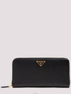 Saffiano Triangle Logo Long Wallet Black - PRADA - BALAAN 2