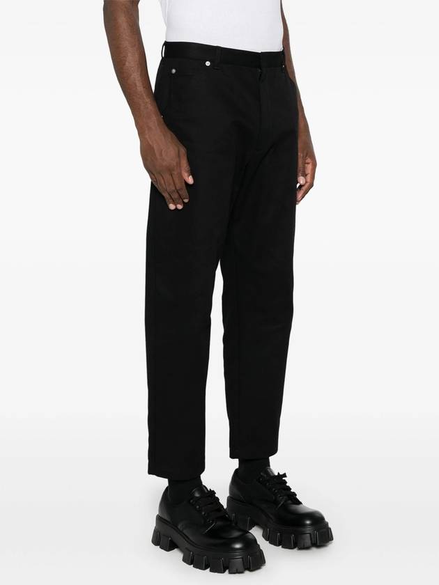 Triangle Logo Cotton Straight Pants Black - PRADA - BALAAN 4