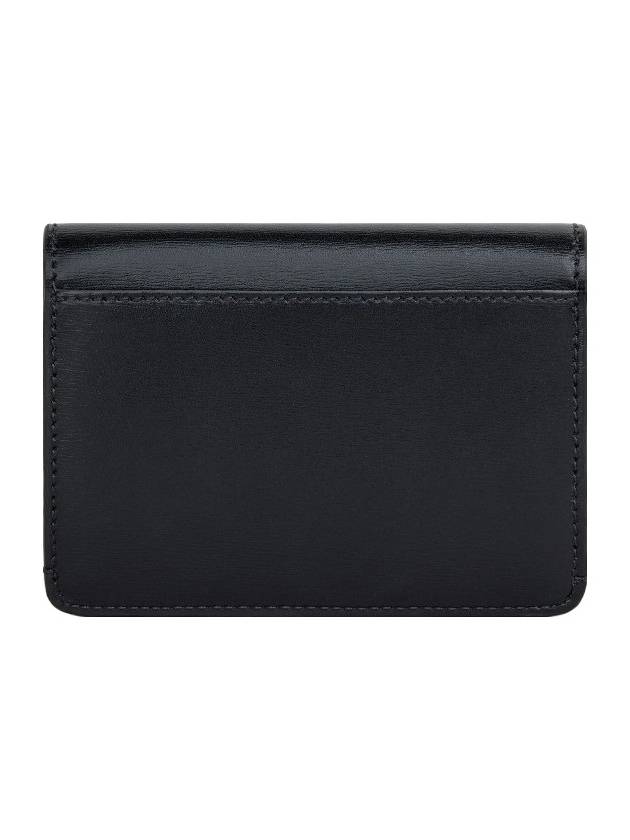 Triomphe Shiny Calfskin Flap Card Wallet Black - CELINE - BALAAN 5