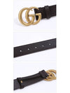 Men's GG Marmont Double G Buckle Gold Hardware Leather Belt Dark Brown - GUCCI - BALAAN 4