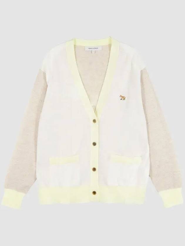 Women s Baby Fox color block cardigan ecru MW00 1062020 - MAISON KITSUNE - BALAAN 1