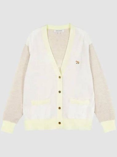 Women s Baby Fox color block cardigan ecru MW00 270606 1062020 - MAISON KITSUNE - BALAAN 1