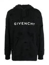 Classic Fit Hole Hoodie Black - GIVENCHY - BALAAN 2