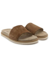 suede slide slippers brown - BRUNELLO CUCINELLI - BALAAN 6