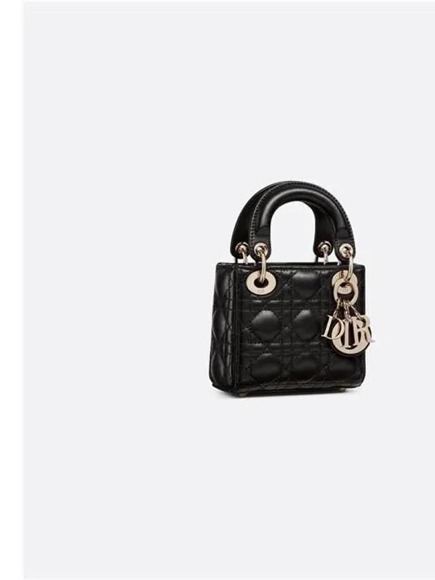 Micro Lady Cannage Lambskin Mini Bag Black - DIOR - BALAAN 3