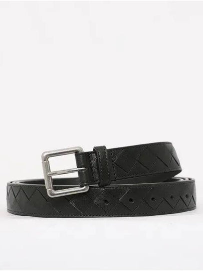 Intrecciato Leather Belt Dark Green - BOTTEGA VENETA - BALAAN 2