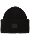 12th Anniversary Face Patch Wool Beanie Black C40044 900 - ACNE STUDIOS - BALAAN 2