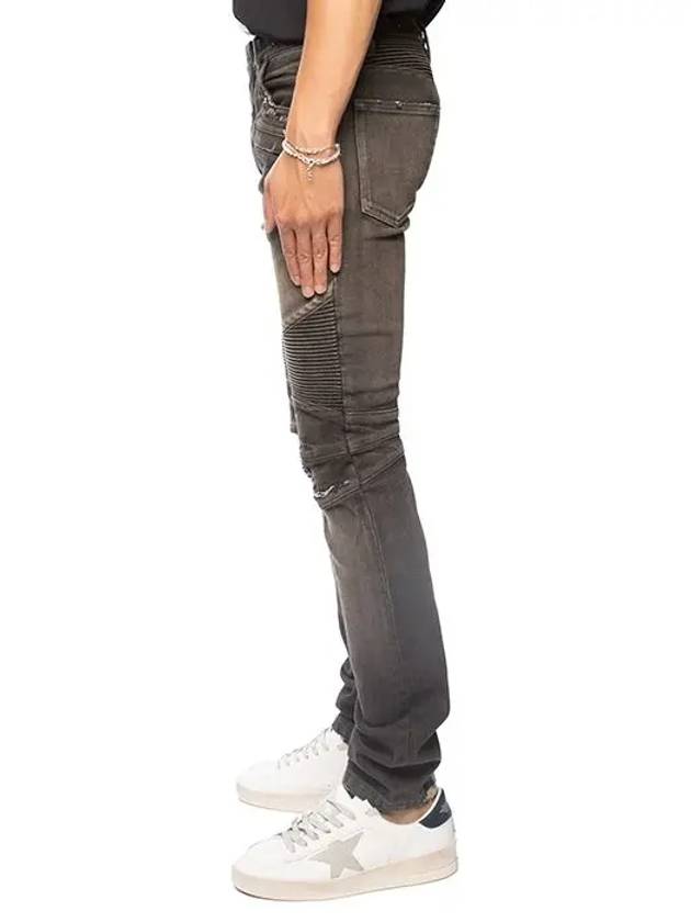 Destroyed Black Washed Biker Jeans T551 C710V - BALMAIN - BALAAN 4