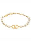 VLogo Signature Pearl Bracelet Gold - VALENTINO - BALAAN 2