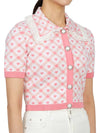 Check Jacquard Cardigan Pink - ALESSANDRA RICH - BALAAN 5