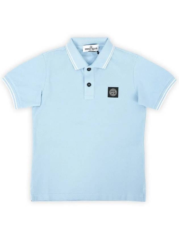 Kids Logo Patch Polo Shirt Light Blue - STONE ISLAND - BALAAN 4