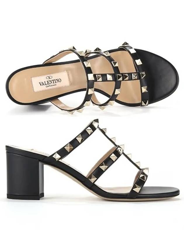 Rockstud Sandal Heels Black - VALENTINO - BALAAN 6