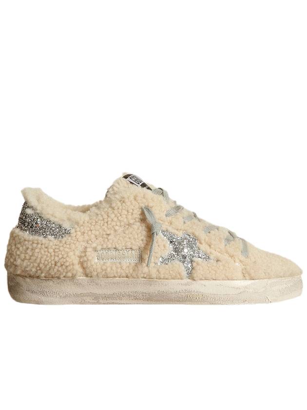 Superstar Glitter Shearling Low Top Sneakers Beige - GOLDEN GOOSE - BALAAN 2