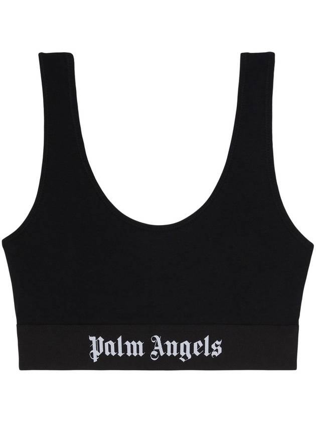 classic logo-underband scoop-neck bra - PALM ANGELS - BALAAN 1