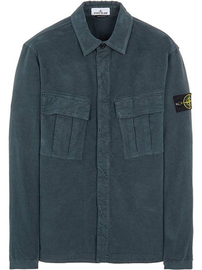 Wappen Patch Two Pocket Shirt Jacket Blue Green - STONE ISLAND - BALAAN 2