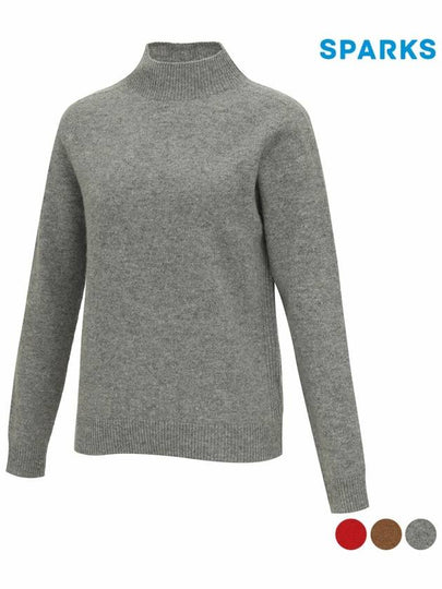 Women s 100 wool half neck whole garment knit sweater SO3LKT009 - SPARKS - BALAAN 2