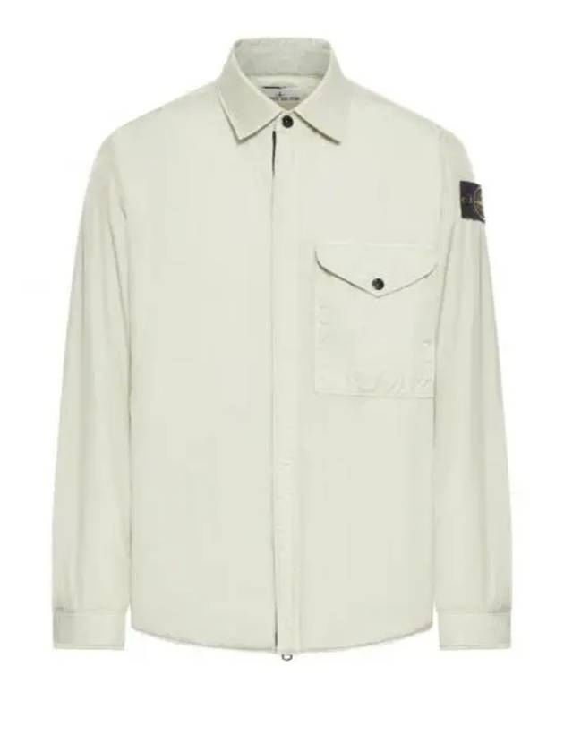 Logo Patch Zip Up Jacket Beige - STONE ISLAND - BALAAN 2