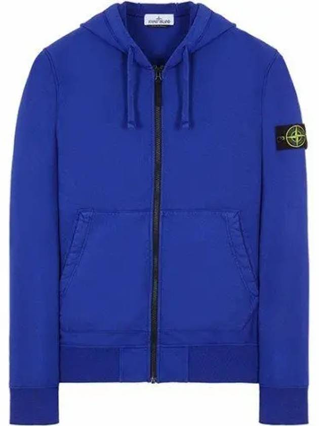 Men's Waffen Patch Fleece Zip Up Hoodie Bluette - STONE ISLAND - BALAAN 2