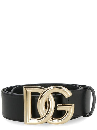 gold DG logo leather belt black - DOLCE&GABBANA - BALAAN 2