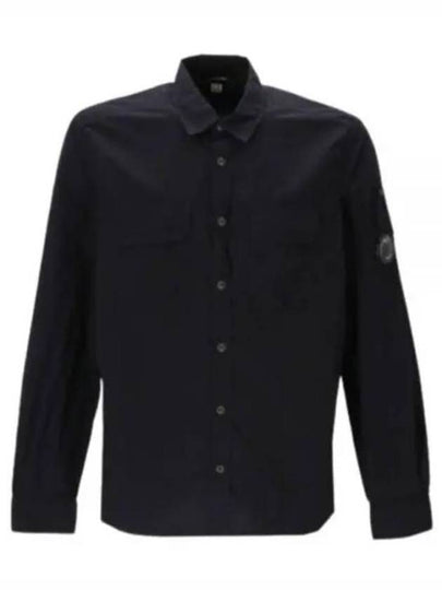 Lens Wappen Pocket Long Sleeve Shirt Navy - CP COMPANY - BALAAN 2