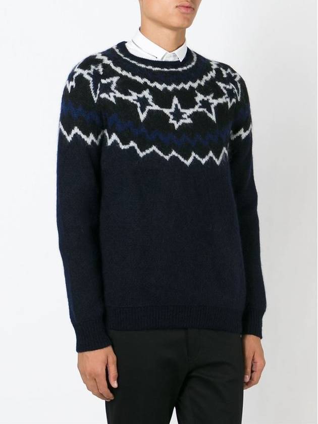 Star Intarsia Knit Top Navy Grey - NEIL BARRETT - BALAAN 3