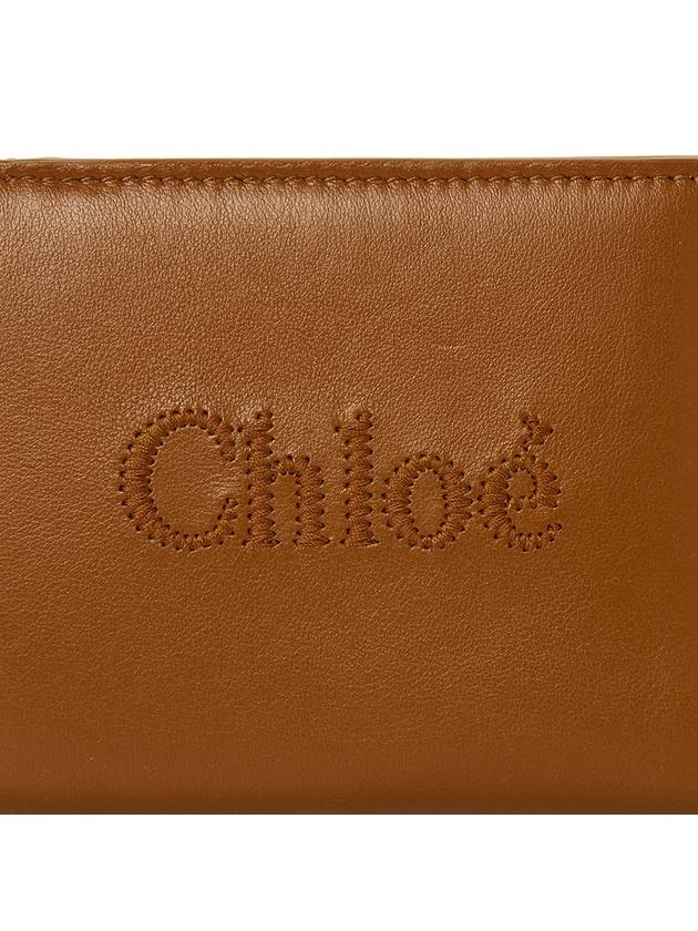 Sense Soft Leather Half Wallet Brown - CHLOE - BALAAN 8