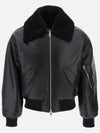 Leather Bomber Jacket Black - AMI - BALAAN 3