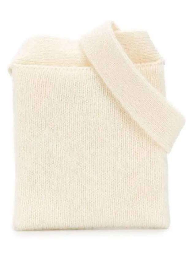 Strap Virgin Wool Knit Shoulder Bag White - LEMAIRE - BALAAN 3