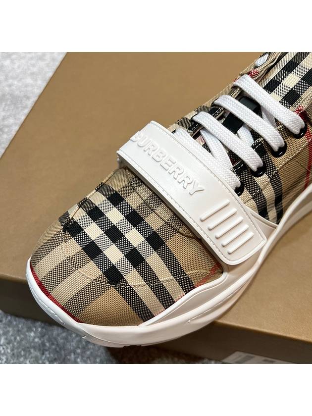 Vintage Check Suede Leather Sneakers Archive Beige - BURBERRY - BALAAN 7