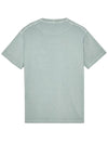 Men's Pisato Effect Logo Patch Pocket Short Sleeve T-Shirt Sky Blue - STONE ISLAND - BALAAN 3