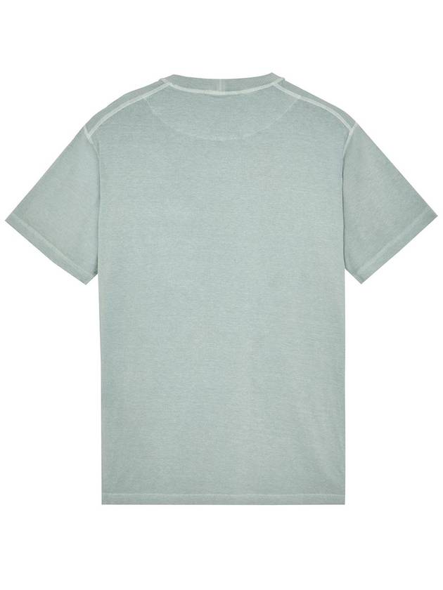 Men's Pisato Effect Logo Patch Pocket Short Sleeve T-Shirt Sky Blue - STONE ISLAND - BALAAN 3