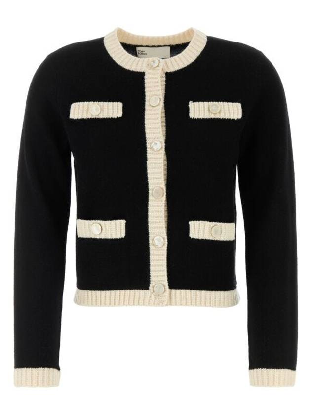 Cardigan 162763001 White Black - TORY BURCH - BALAAN 2