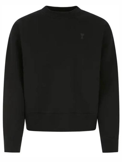 Heart Logo Tone On Tone Sweatshirt Black - AMI - BALAAN 2