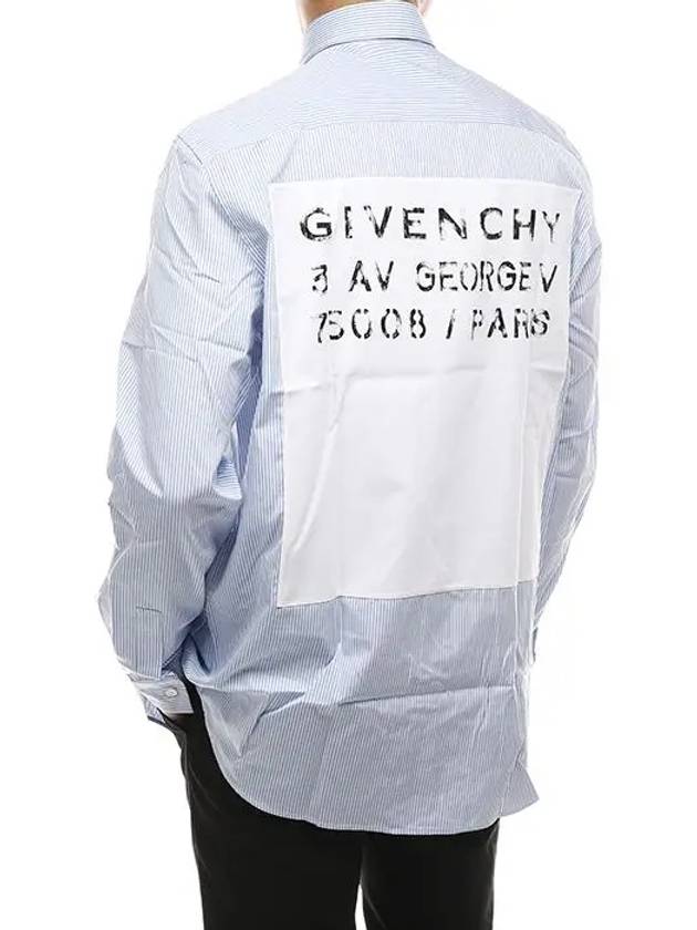 Back Logo Striped Long Sleeve Shirt blue - GIVENCHY - BALAAN 4