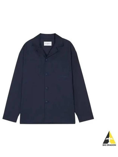 Logo embroidery overshirt navy KM00410WW0075 - MAISON KITSUNE - BALAAN 1