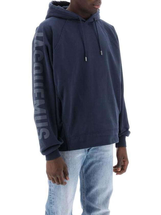 Le Typo Classic Fit Cotton Hoodie Navy - JACQUEMUS - BALAAN 3