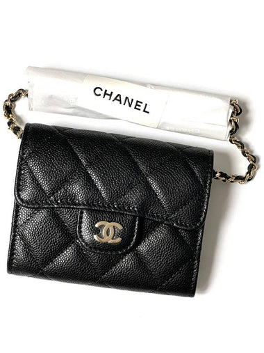 24 Years Classic Caviar Chain Wallet Black AP0238 WOC Mini Bag - CHANEL - BALAAN 1