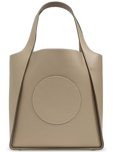 Stella McCartney Vegan Leather Shopper Bag Logo, Women's, Beige - STELLA MCCARTNEY - BALAAN 1