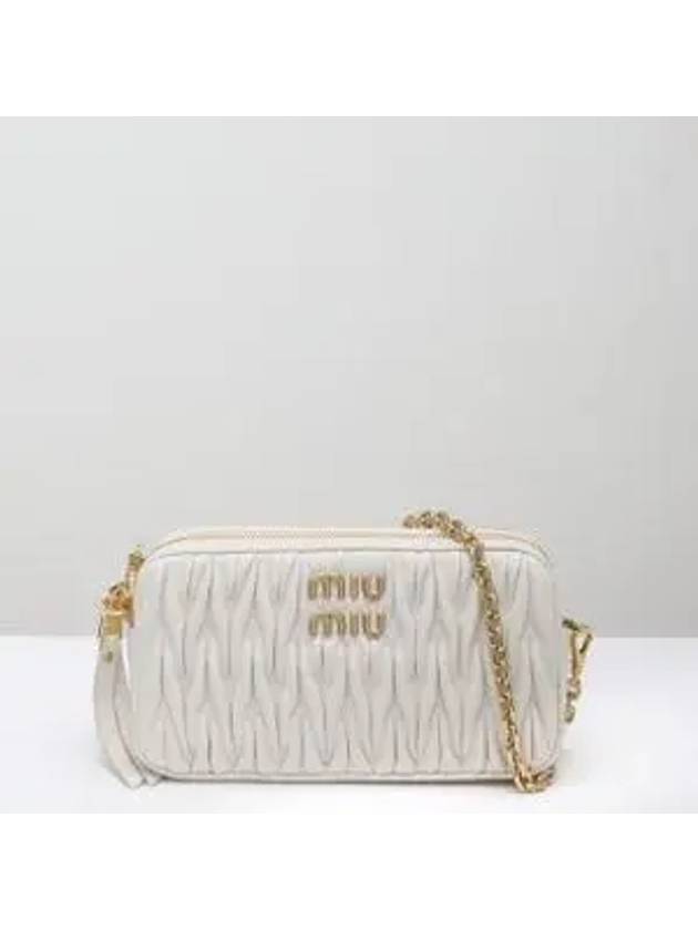 Matelasse Nappa Leather Mini Bag White - MIU MIU - BALAAN 4