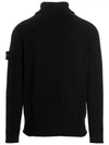 Logo Wappen Patch Cotton Turtleneck Black - STONE ISLAND - BALAAN 4