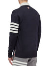 Men's Sustainable Classic Diagonal Wool Cardigan Navy - THOM BROWNE - BALAAN 4