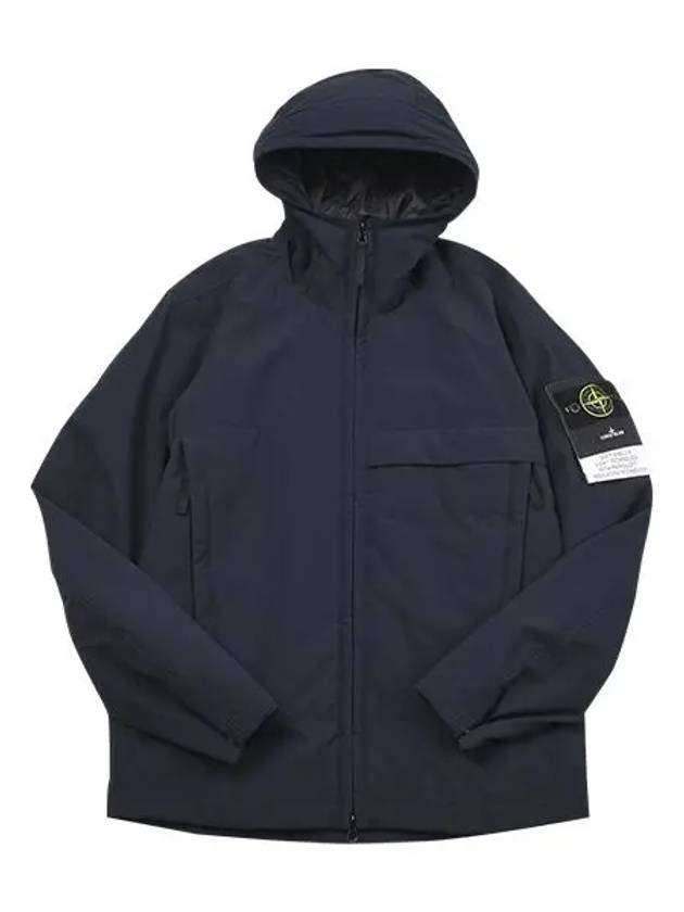 Men's Soft Shell Pure Insulation Technology Primaloft Hooded Jacket Navy - STONE ISLAND - BALAAN 2